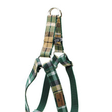 Cargar imagen en el visor de la galería, Arnés cinta cuadrillé verde &amp; camel - Perros Unidos
