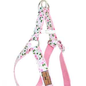 Arnés cinta flores rosa & musgo - Perros Unidos