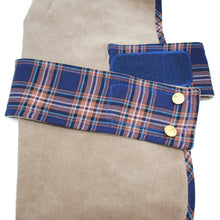 Cargar imagen en el visor de la galería, Capa Dachshund cotelé beige &amp; escocés - Perros Unidos