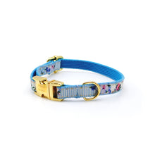 Cargar imagen en el visor de la galería, Collar broche dorado gato celeste &amp; dorado - Perros Unidos