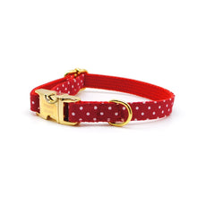 Cargar imagen en el visor de la galería, Collar broche dorado gato puntos rojo - Perros Unidos