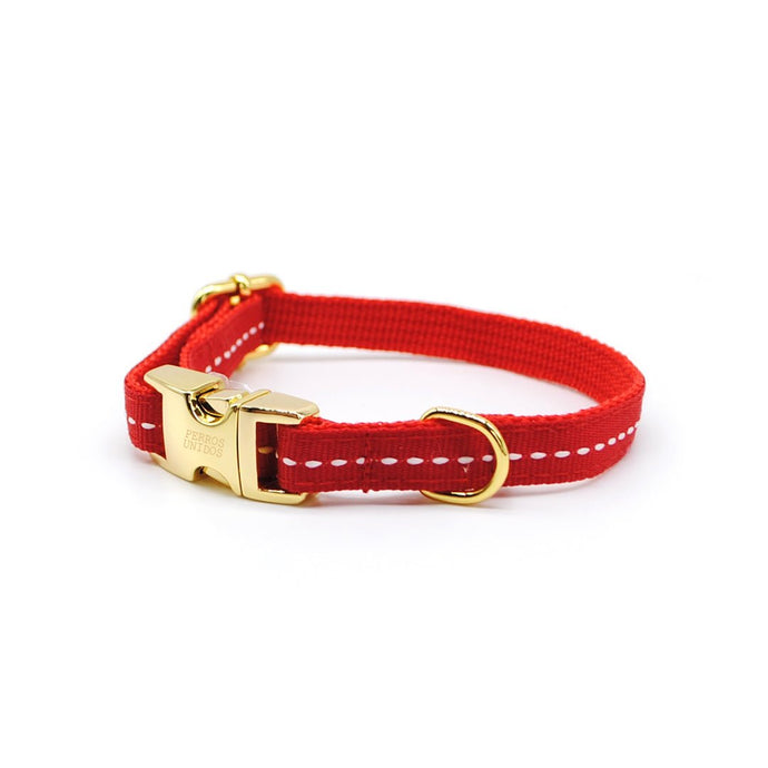 Collar broche dorado gato rojo linea - Perros Unidos