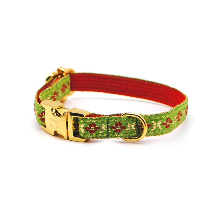 Collar broche dorado gato verde - Perros Unidos