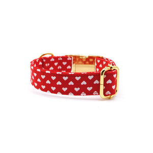 Collar broche mini corazones rojo - Perros Unidos