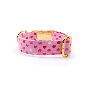 Collar broche mini corazones rosado - Perros Unidos