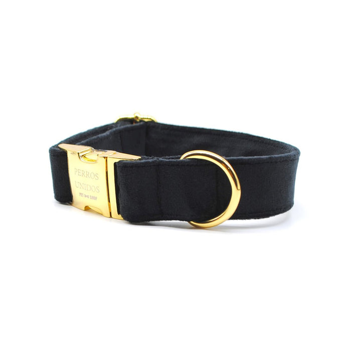 Collar broche velvet negro - Perros Unidos