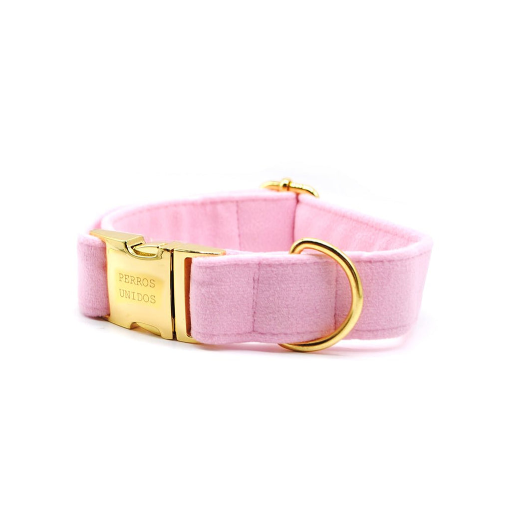 Collar broche velvet rosa pálido - Perros Unidos