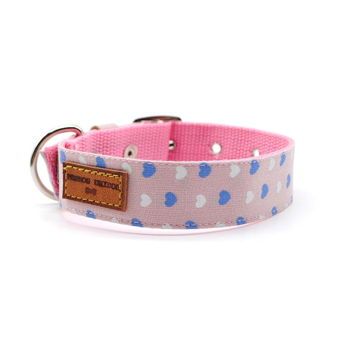 Collar corazones celeste - Perros Unidos