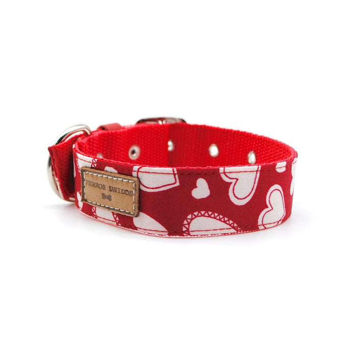 Collar corazones rojo - Perros Unidos