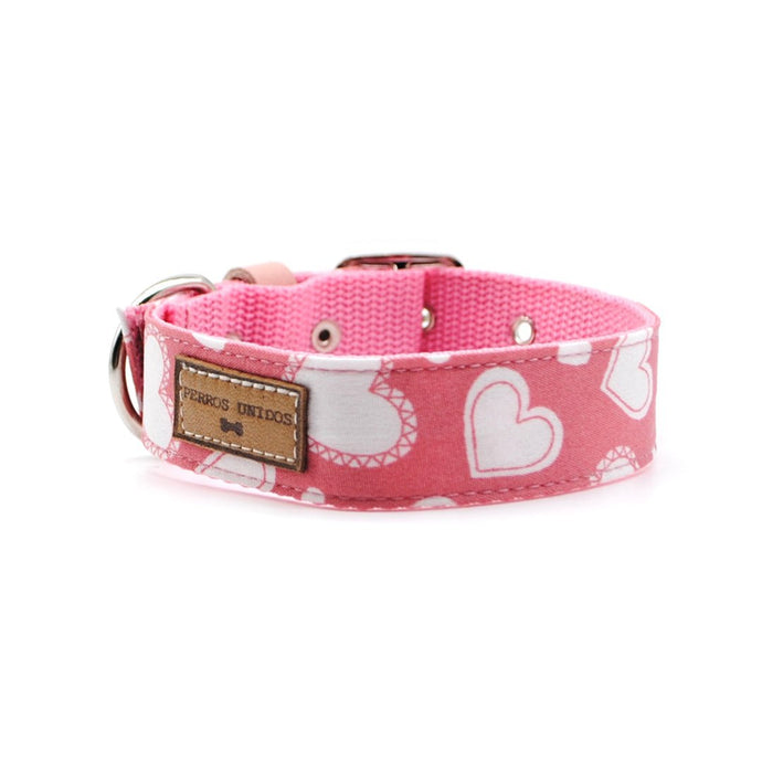 Collar corazones rosado - Perros Unidos