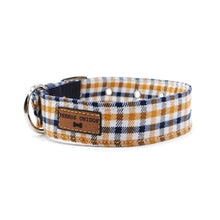 Cargar imagen en el visor de la galería, Collar cuadrillé azul &amp; mostaza - Perros Unidos