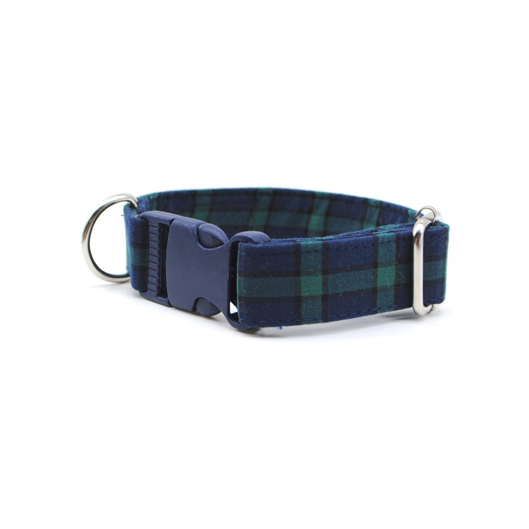 Collar cuadrillé azul & verde - Perros Unidos