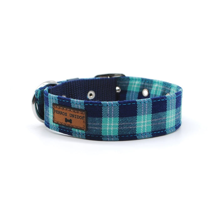 Collar cuadros azul & calipso - Perros Unidos