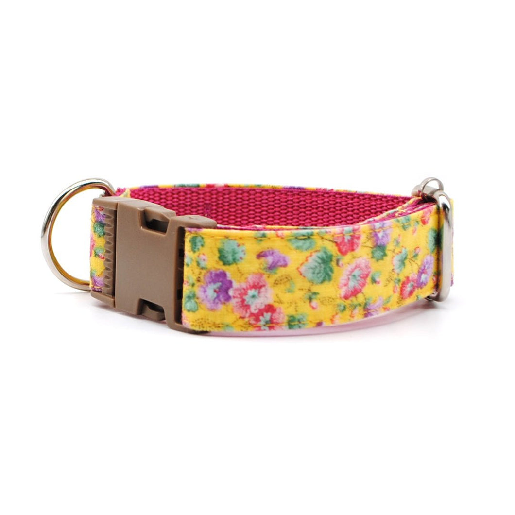 Collar floreado amarillo & fucsia - Perros Unidos