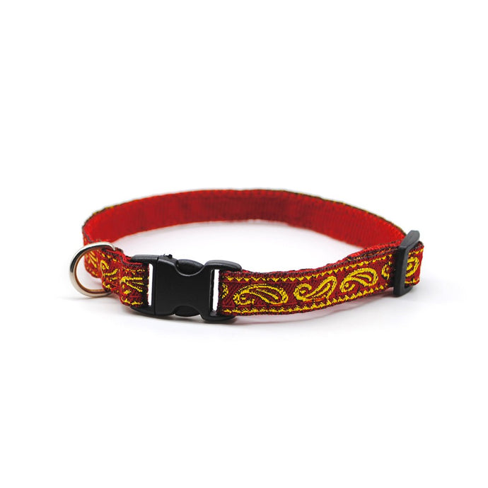 Collar gato bordado rojo & dorado - Perros Unidos