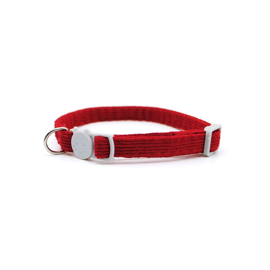 Collar gato broche antiahorque cotelé rojo - Perros Unidos