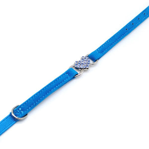 Collar gato corazón strass azul - Perros Unidos