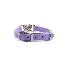 Cargar imagen en el visor de la galería, Collar gato corazón strass morado - Perros Unidos