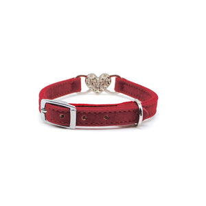 Collar gato corazón strass rojo - Perros Unidos