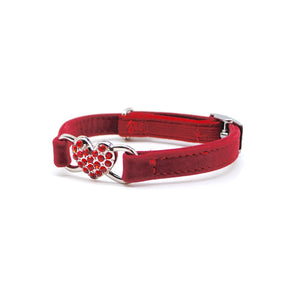 Collar gato corazón strass rojo - Perros Unidos