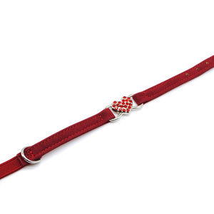 Collar gato corazón strass rojo - Perros Unidos