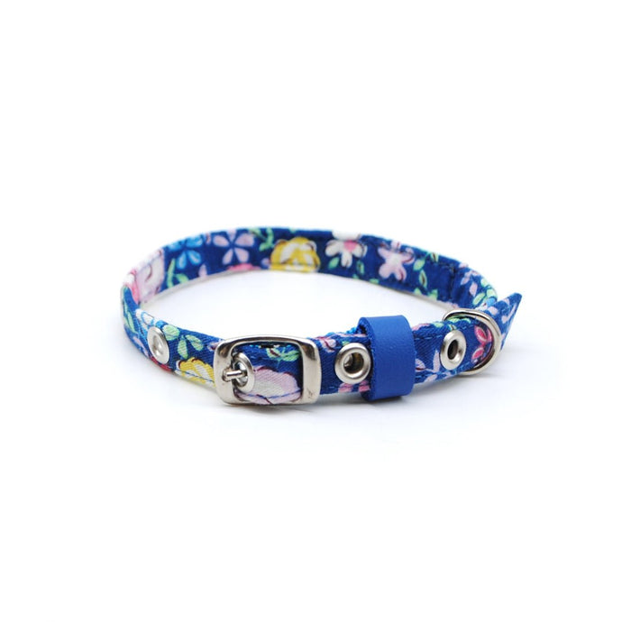 Collar gato floreado azul - Perros Unidos