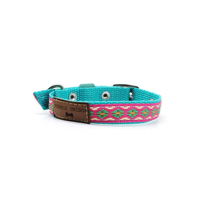 Collar gato fucsia bordado - Perros Unidos