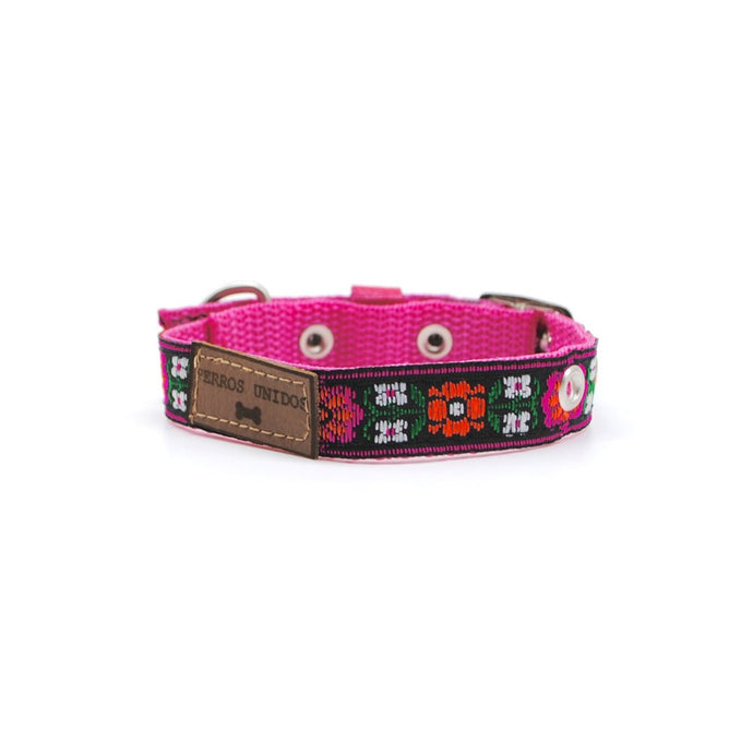 Collar gato negro flores blancas - Perros Unidos