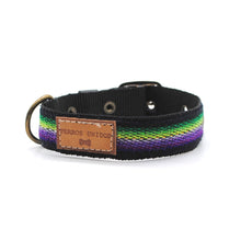 Cargar imagen en el visor de la galería, Collar gato rayado negro &amp; morado - Perros Unidos