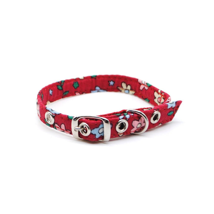 Collar gato rojo flores colores - Perros Unidos