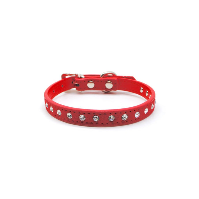 Collar gato strass rojo - Perros Unidos