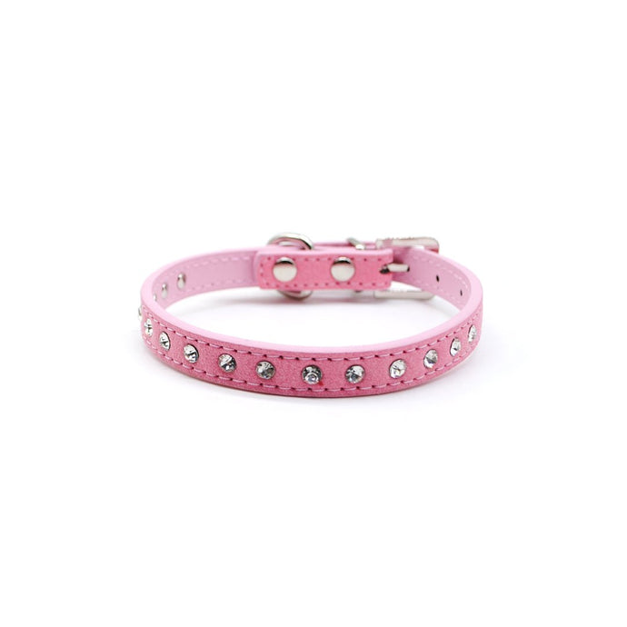 Collar gato strass rosado - Perros Unidos
