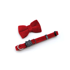 Collar gato velvet rojo - Perros Unidos