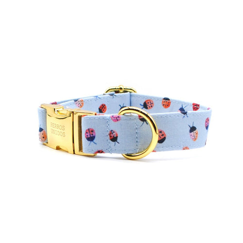 Collar perro broche celeste chinitas - Perros Unidos