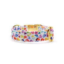 Cargar imagen en el visor de la galería, Collar perro broche corazones multicolor - Perros Unidos