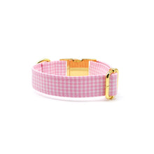 Cargar imagen en el visor de la galería, Collar perro broche cuadrillé rosado - Perros Unidos