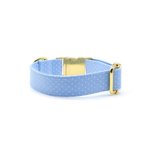 Collar perro broche puntos celeste - Perros Unidos