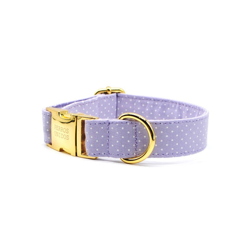 Collar perro broche puntos lila - Perros Unidos