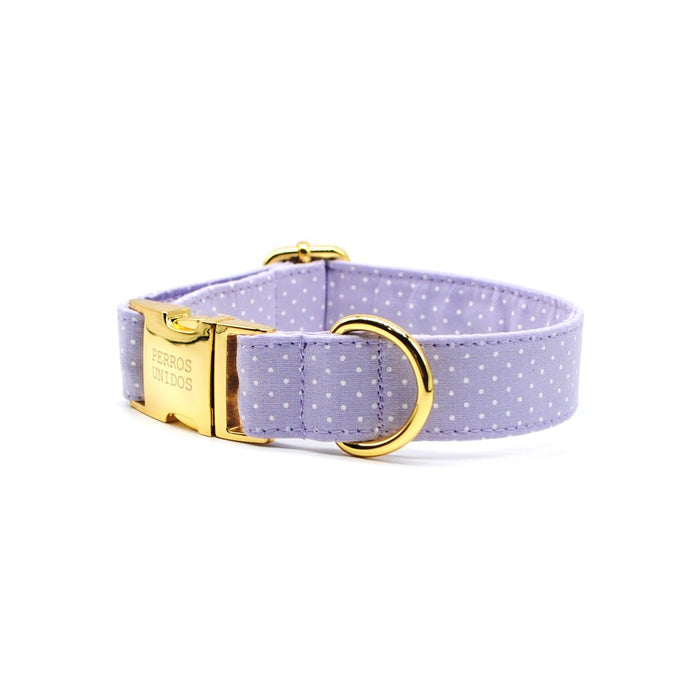 Collar perro broche puntos lila - Perros Unidos
