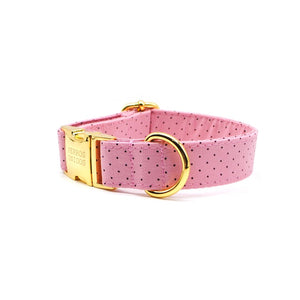 Collar perro broche puntos palo rosa - Perros Unidos