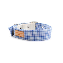 Cargar imagen en el visor de la galería, Collar perro cuadrillé celeste