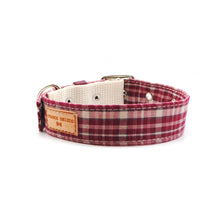 Cargar imagen en el visor de la galería, Collar perro cuadrillé rojo italiano