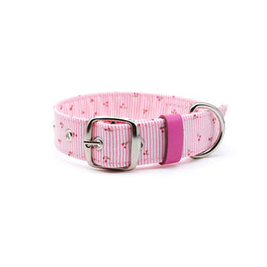 Collar rayas rosadas cerezas - Perros Unidos