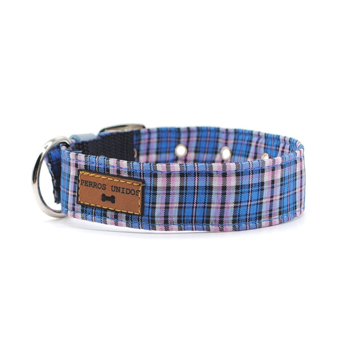 Collar tartán celeste - Perros Unidos