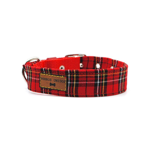 Collar tartán rojo & amarillo - Perros Unidos