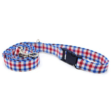 Cargar imagen en el visor de la galería, Correa cuadrillé rojo &amp; azul - Perros Unidos
