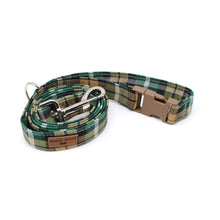 Cargar imagen en el visor de la galería, Correa cuadrillé verde &amp; camel - Perros Unidos