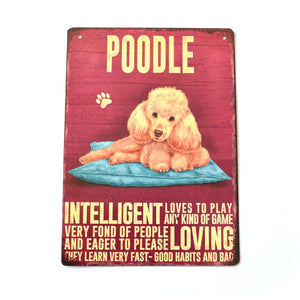 Letrero latón vintage Poodle - Perros Unidos