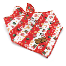 Cargar imagen en el visor de la galería, Pañoleta navidad franjas rojas - Perros Unidos