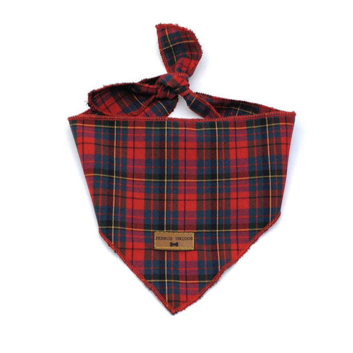 Pañoleta navidad tartán roja & verde - Perros Unidos